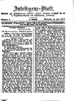 Aschaffenburger Zeitung Mittwoch 13. Januar 1875