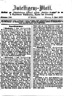 Aschaffenburger Zeitung Montag 7. Juni 1875