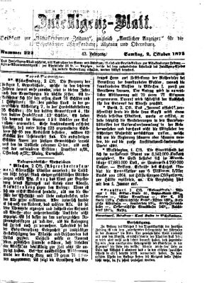 Aschaffenburger Zeitung Samstag 2. Oktober 1875