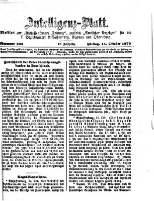 Aschaffenburger Zeitung Freitag 15. Oktober 1875