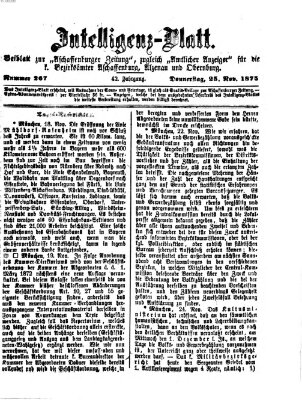 Aschaffenburger Zeitung Donnerstag 25. November 1875