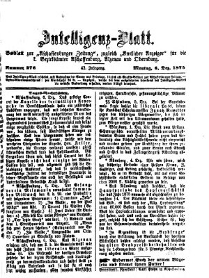 Aschaffenburger Zeitung Montag 6. Dezember 1875