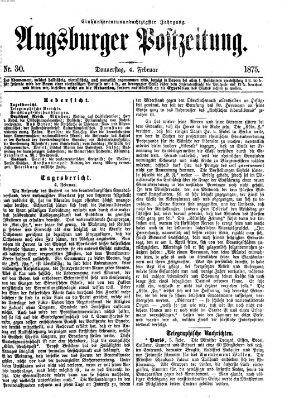 Augsburger Postzeitung Donnerstag 4. Februar 1875