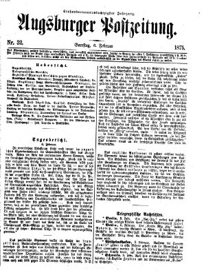 Augsburger Postzeitung Samstag 6. Februar 1875