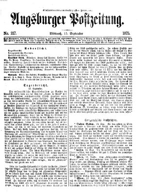 Augsburger Postzeitung Mittwoch 15. September 1875