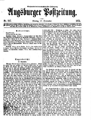 Augsburger Postzeitung Montag 27. September 1875