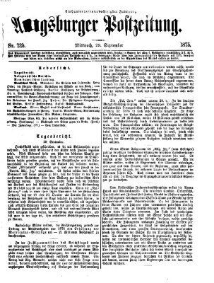 Augsburger Postzeitung Mittwoch 29. September 1875