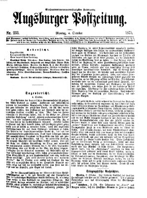 Augsburger Postzeitung Montag 4. Oktober 1875