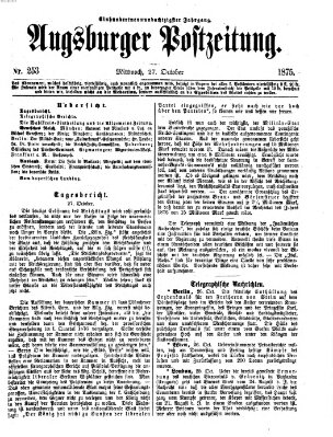 Augsburger Postzeitung Mittwoch 27. Oktober 1875