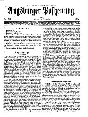 Augsburger Postzeitung Freitag 3. Dezember 1875