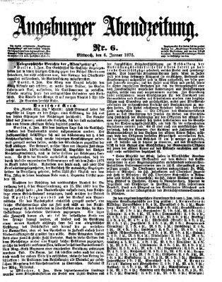 Augsburger Abendzeitung Mittwoch 6. Januar 1875