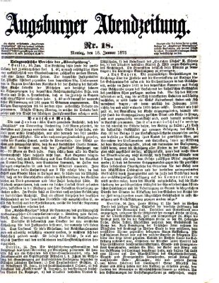 Augsburger Abendzeitung Montag 18. Januar 1875