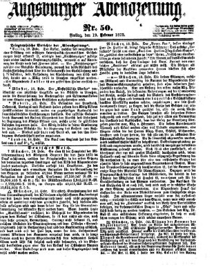 Augsburger Abendzeitung Freitag 19. Februar 1875