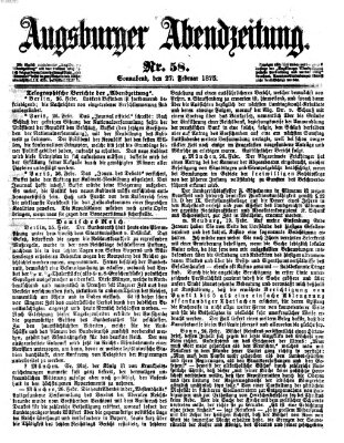 Augsburger Abendzeitung Samstag 27. Februar 1875
