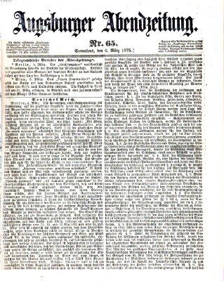 Augsburger Abendzeitung Samstag 6. März 1875