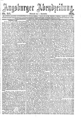 Augsburger Abendzeitung Mittwoch 1. September 1875
