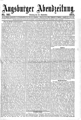 Augsburger Abendzeitung Sonntag 26. September 1875