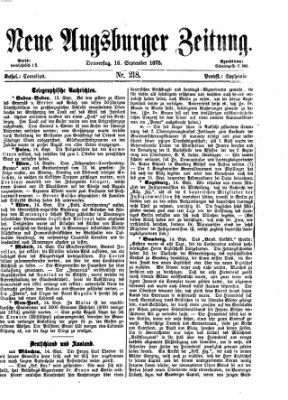 Neue Augsburger Zeitung Donnerstag 16. September 1875