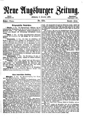 Neue Augsburger Zeitung Mittwoch 6. Oktober 1875