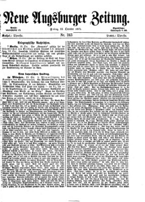 Neue Augsburger Zeitung Freitag 15. Oktober 1875