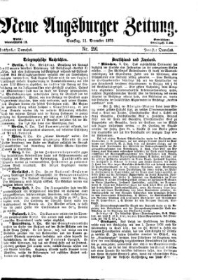 Neue Augsburger Zeitung Samstag 11. Dezember 1875