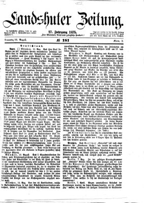 Landshuter Zeitung Donnerstag 12. August 1875