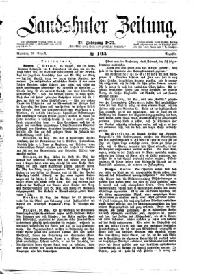 Landshuter Zeitung Samstag 28. August 1875