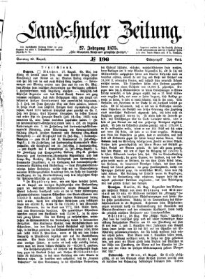 Landshuter Zeitung Sonntag 29. August 1875