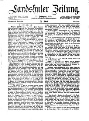 Landshuter Zeitung Mittwoch 15. September 1875