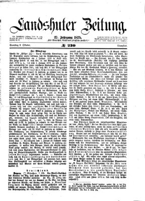 Landshuter Zeitung Samstag 9. Oktober 1875