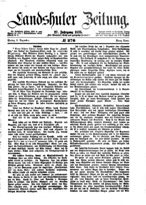 Landshuter Zeitung Freitag 3. Dezember 1875