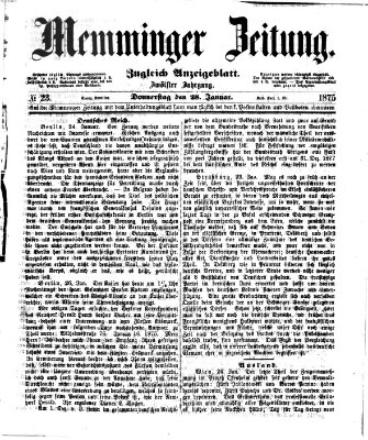 Memminger Zeitung Donnerstag 28. Januar 1875