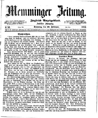 Memminger Zeitung Sonntag 28. Februar 1875