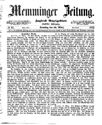 Memminger Zeitung Samstag 20. März 1875