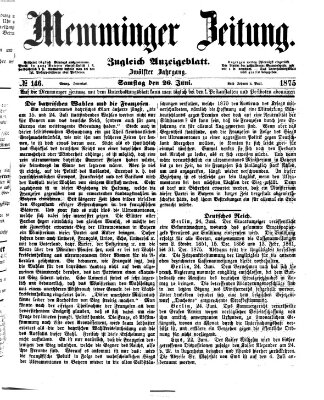 Memminger Zeitung Samstag 26. Juni 1875