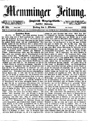 Memminger Zeitung Freitag 1. Oktober 1875