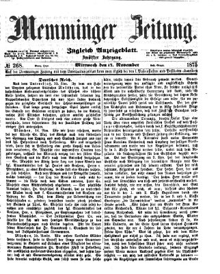 Memminger Zeitung Mittwoch 17. November 1875