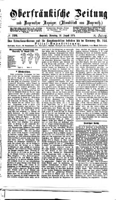 Oberfränkische Zeitung und Bayreuther Anzeiger (Bayreuther Anzeiger) Dienstag 24. August 1875