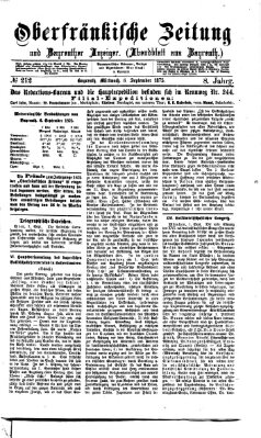 Oberfränkische Zeitung und Bayreuther Anzeiger (Bayreuther Anzeiger) Mittwoch 8. September 1875