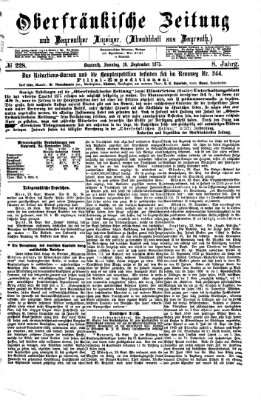Oberfränkische Zeitung und Bayreuther Anzeiger (Bayreuther Anzeiger) Sonntag 26. September 1875