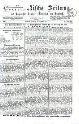 Oberfränkische Zeitung und Bayreuther Anzeiger (Bayreuther Anzeiger) Samstag 4. Dezember 1875