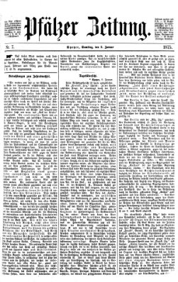 Pfälzer Zeitung Samstag 9. Januar 1875
