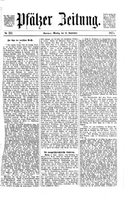 Pfälzer Zeitung Montag 13. September 1875