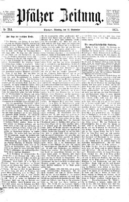 Pfälzer Zeitung Dienstag 14. September 1875
