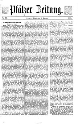 Pfälzer Zeitung Mittwoch 15. September 1875