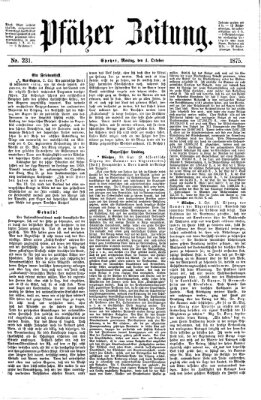 Pfälzer Zeitung Montag 4. Oktober 1875