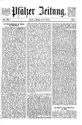 Pfälzer Zeitung Montag 25. Oktober 1875