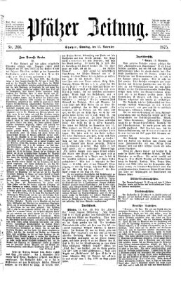 Pfälzer Zeitung Samstag 13. November 1875