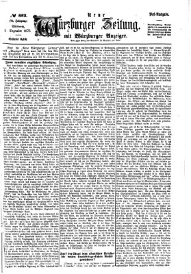 Neue Würzburger Zeitung Mittwoch 1. Dezember 1875