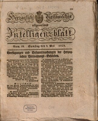 Herzoglich-nassauisches allgemeines Intelligenzblatt Samstag 8. Mai 1824